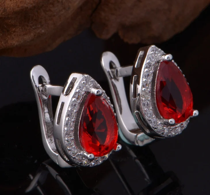 Earrings necklace ring  925 Sterling Silver Jewelry Set for Women Teardrop Pendant Necklace Earrings Bracelet Ring Fit with Party Meeting  Wedding Daily Birthday Gift.