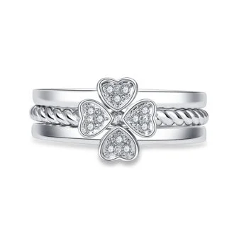 Four leaf clover ring