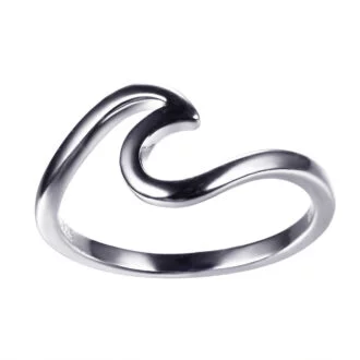 Simple Wavy Couple Ring 925 silver