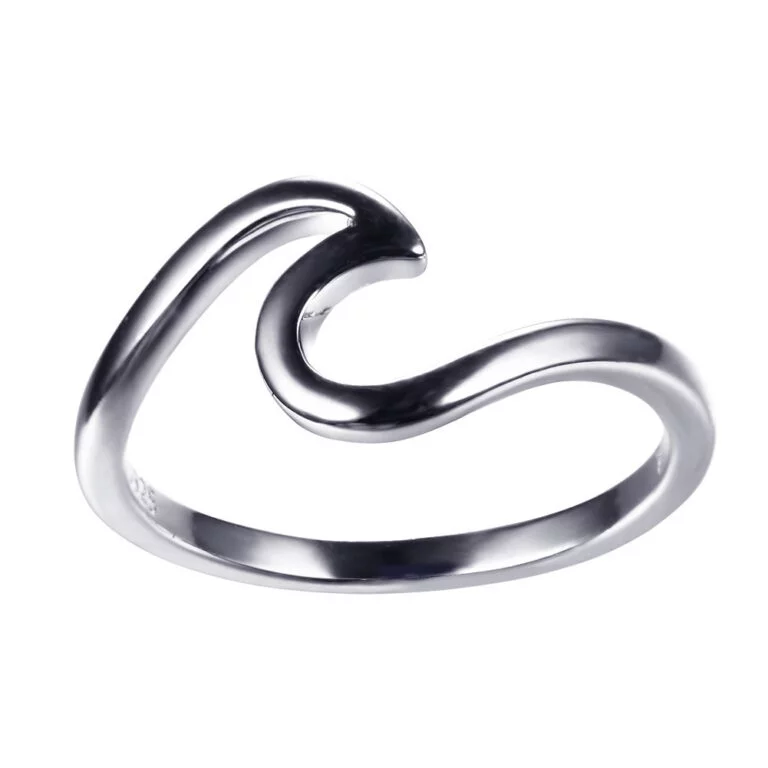 Simple Wavy Couple Ring 925 silver