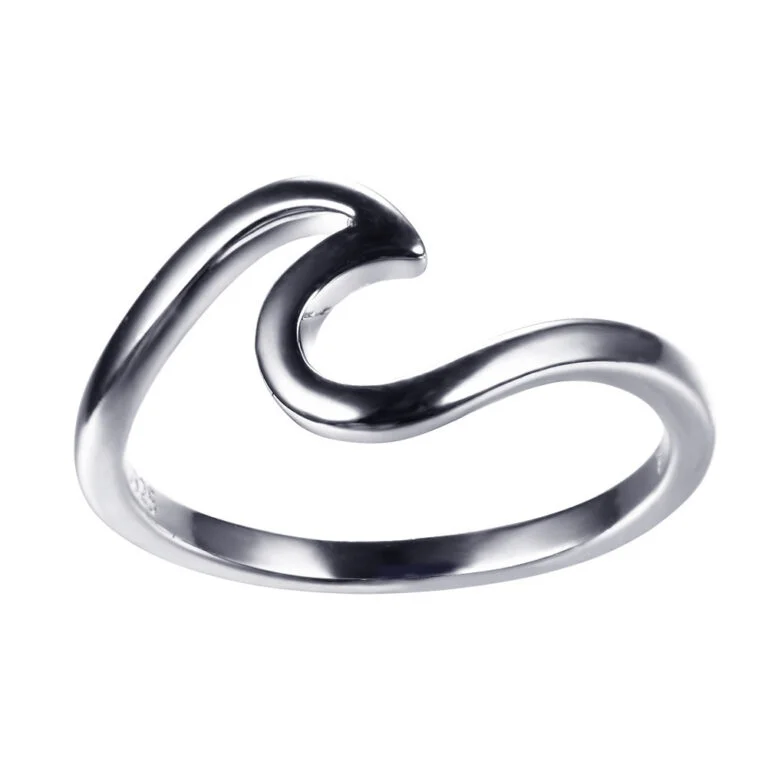 Simple Wavy Couple Ring 925 silver - Image 7